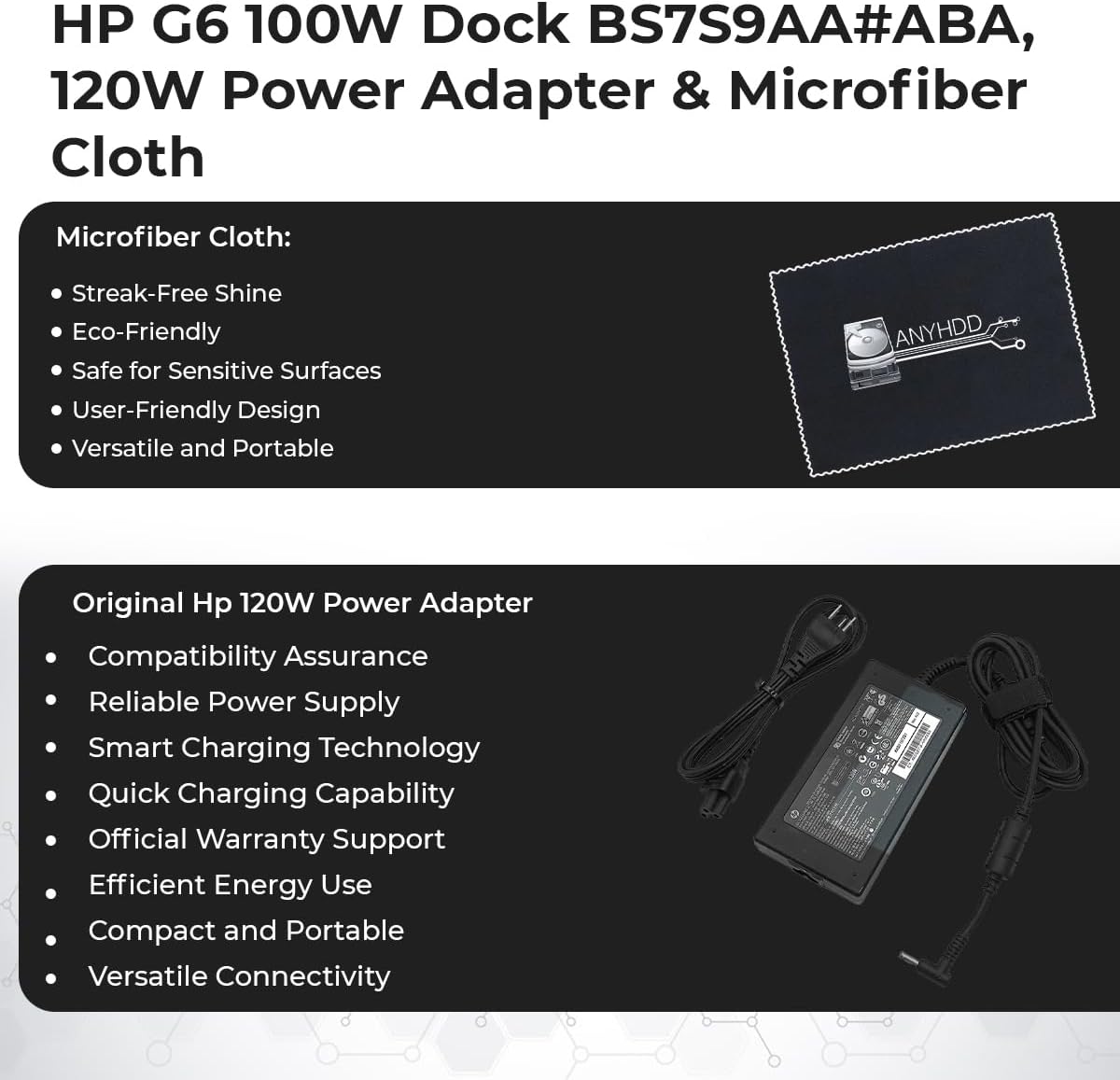 HP USB-C G6 100W Docking Station with HDMI, DisplayPort & USB Ports