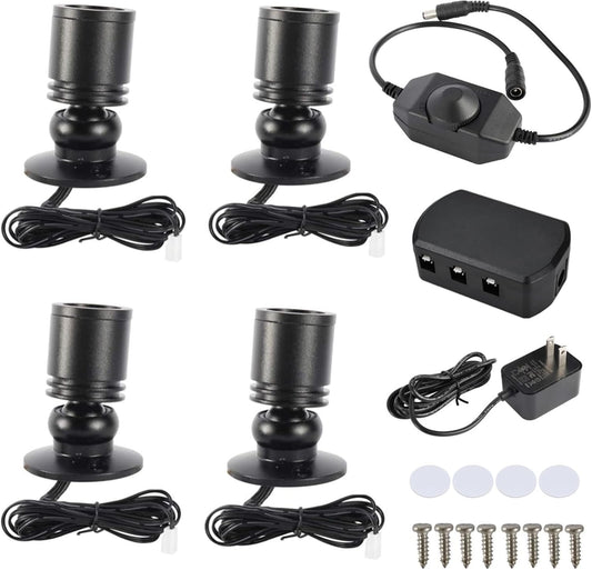 YaeCCC 4pcs Mini Spotlight for Displays, Small LED Mini Spotlight Indoor