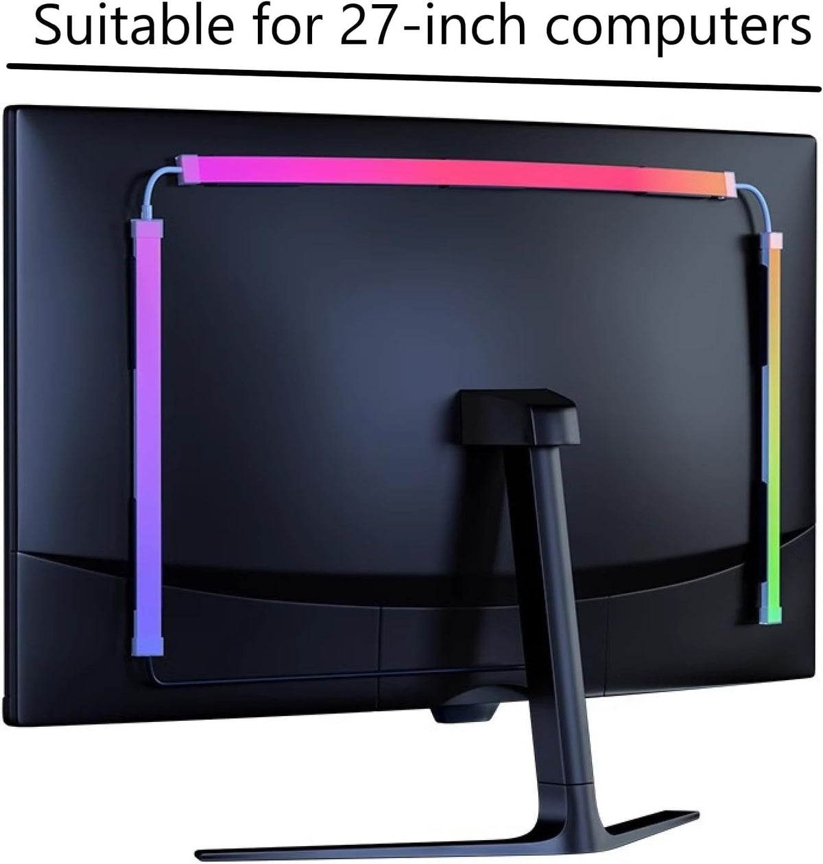 Monitor LED Backlights, RGB Screen Desk Light PC, Computer Light Bar Behind Monitor, LEDs for Desk Gaming, USB Port, LED Strip Lights that Sync with Screen Color or Music(27 inches)