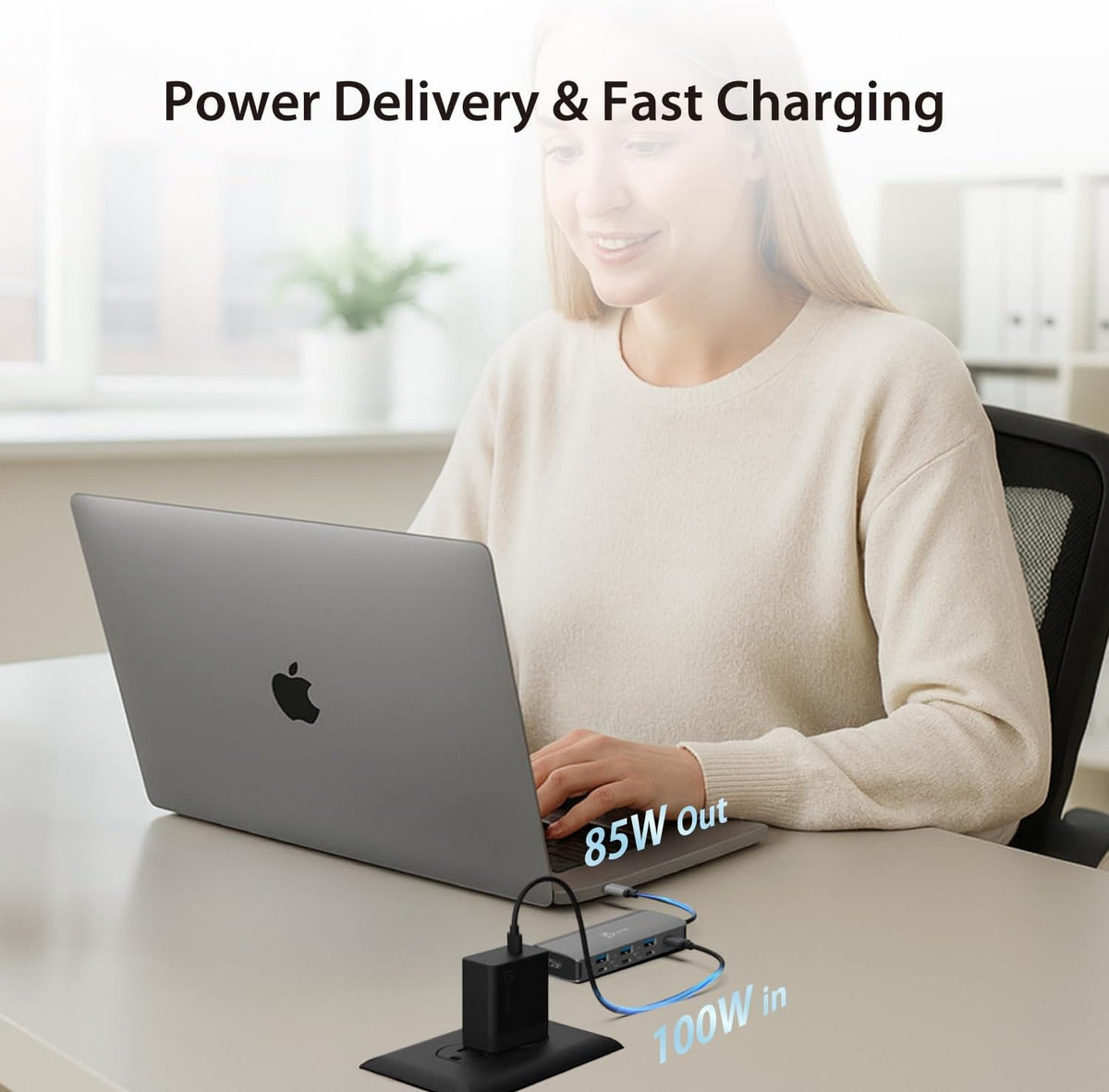 j5create USB-C Hub 4K@144Hz HDMI with 100W Fast Charge and Flexible Ports