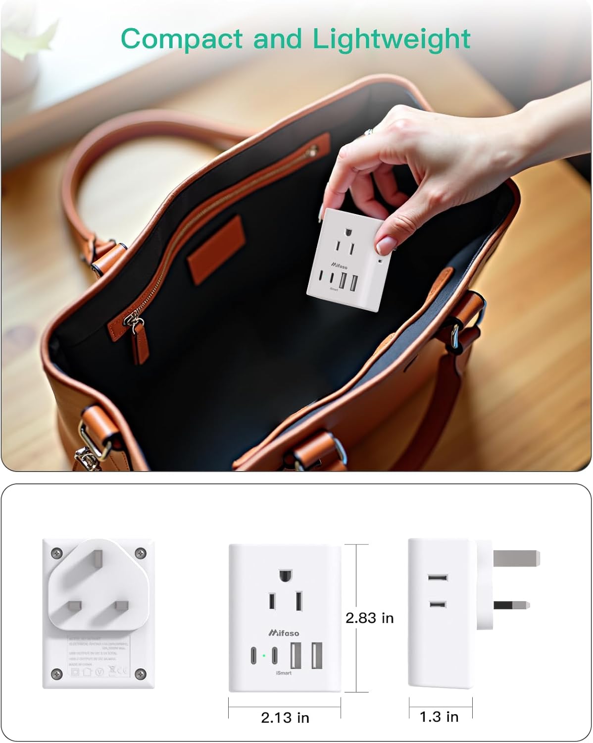 2 Pack US to UK Ireland Travel Plug Adapter, Type G Plug Adapter with 4 Outlets 4 USB Ports (2 USB C), UK Power Adapter for USA to London England Scotland British Kenya Qatar Hongkong