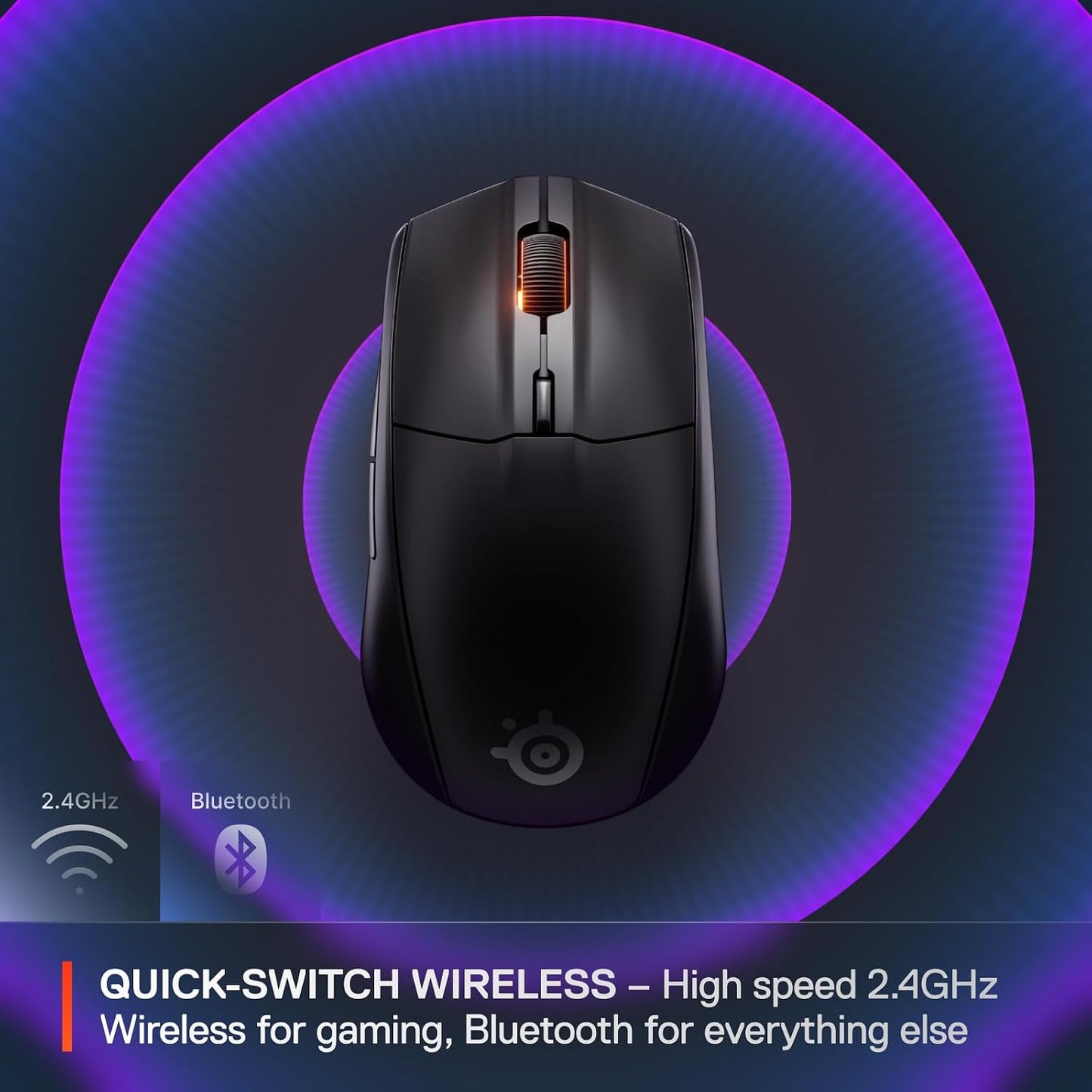 SteelSeries Rival 3 Wireless Gen 2 Gaming Mouse — 2.4GHz and Bluetooth — 18000 DPI TrueMove Air Optical Sensor — 60 Million Click Durability — Light-Weight — 100% PTFE Feet — Black (Renewed)