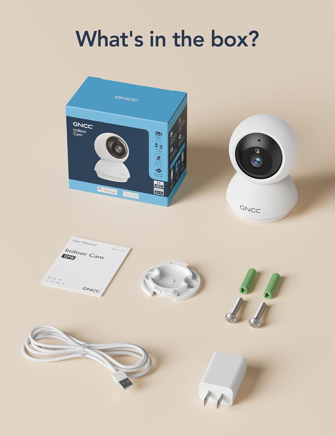 GNCC Cameras for Home Security, 5G WiFi Indoor Camera with 360 Rotate,4 Pack