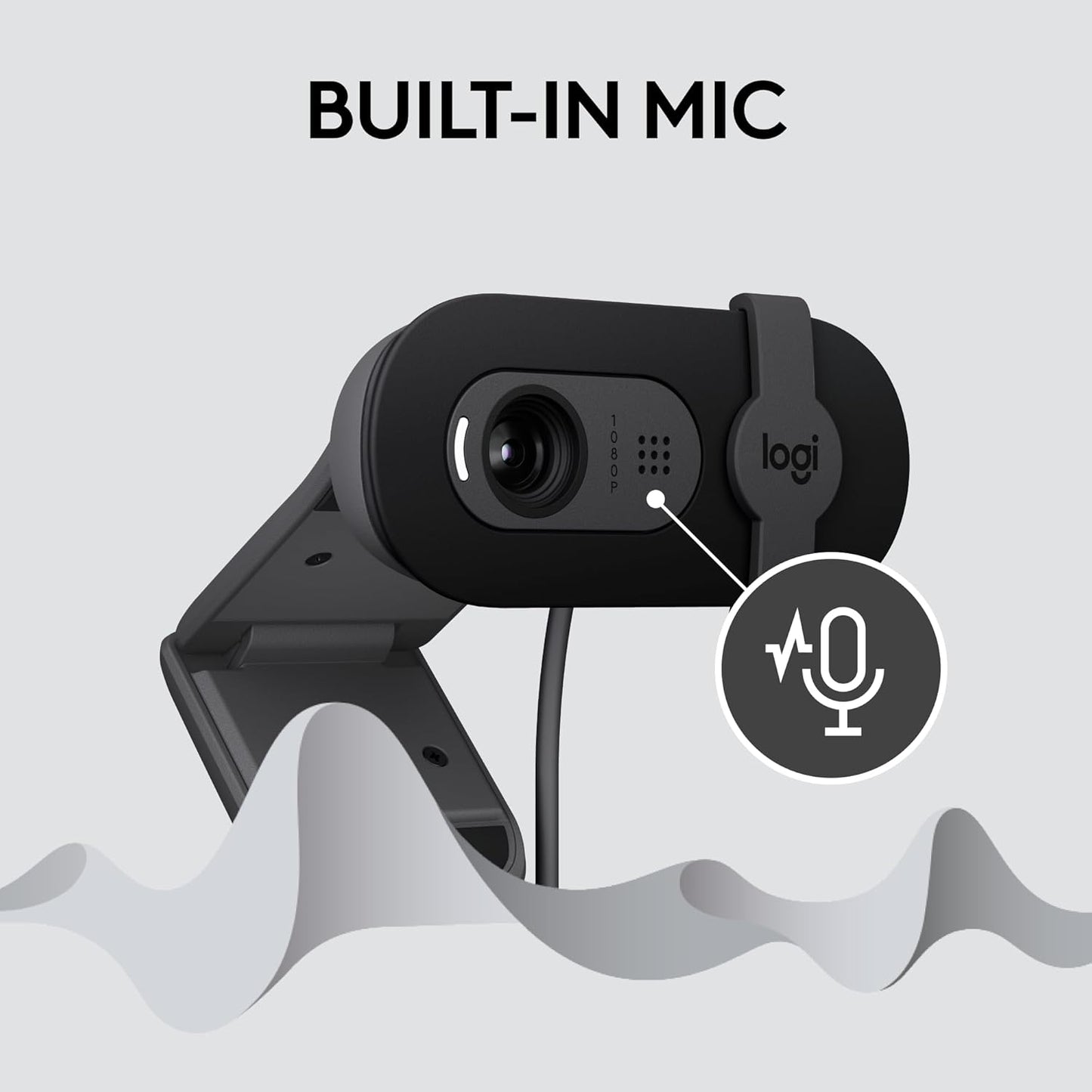 Logitech Brio 101 Full HD 1080p Webcam for Streaming and Meetings - Black | 1080p with auto-light correction, built-in mic, privacy shutter, USB-A, compatible with Teams, Google Meet, Zoom and more