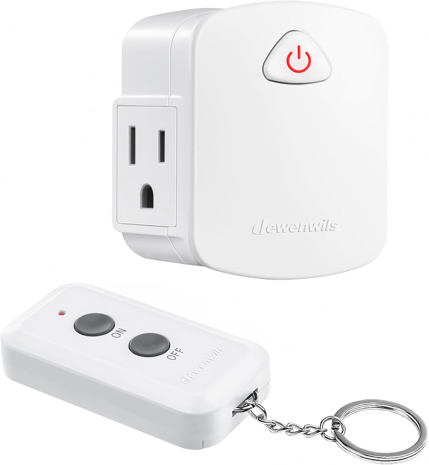 DEWENWILS Remote Control Outlet, Compact Side Plug | 15A/1875W, 100FT Long Range, Upgraded Version Wireless Remote Light Switch for Lamp, Household Appliances, ETL Listed, White