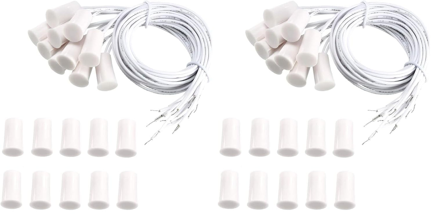 Magnetic Reed Switch RC-33 NC Recessed Wired Window Door Contact Sensor for Home Security and Burglar Alarm Systems 10 Pcs