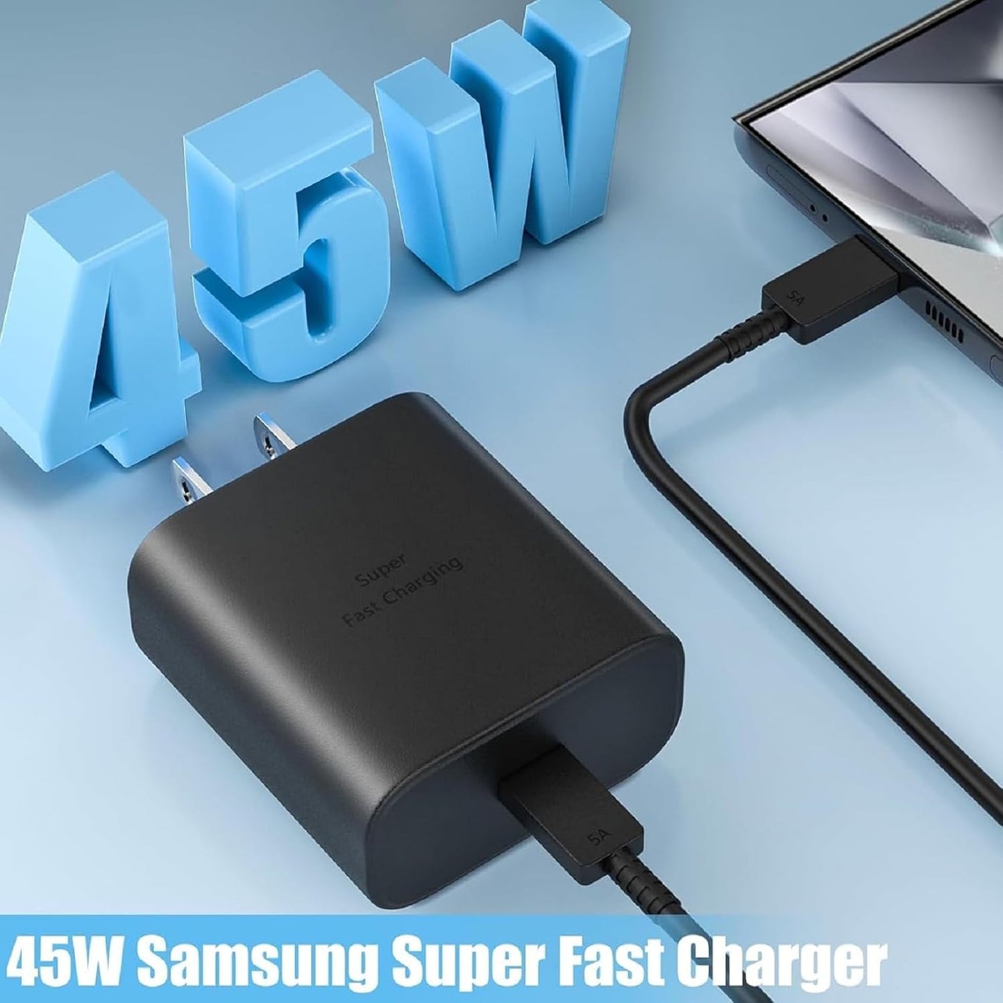 S24 S25 S23 A16 Samsung Charger Super Fast Charging 45W USB C Super Fast Charger with 6FT Type C Charger Cable Cord for Samsung Galaxy S25/S24/S23/S22/Ultra/Plus/FE,Galaxy Tab S9,Z Fold/Z Flip,A55,A15