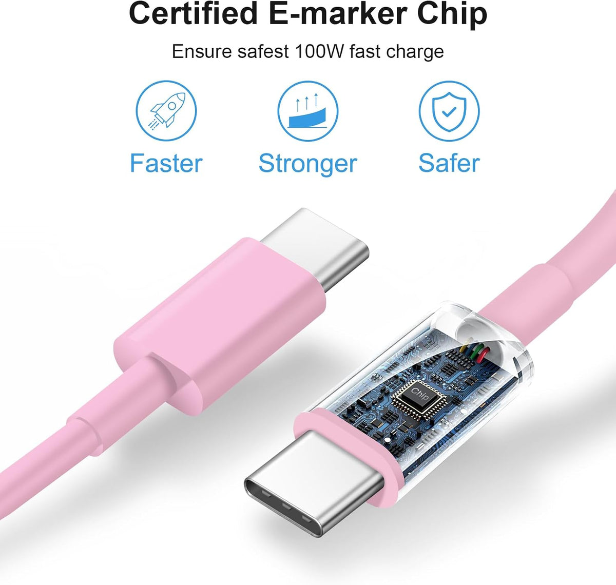 iPhone 17 16 15 Charger Fast Charging USB C Charger Block Type C Chargers Charging Block with 3 Pack 10FT Cable for iPhone 17/17 Plus/17 Pro Max/16/16 Plus/16 Pro Max/15 Pro Max/iPad Pro(Pink