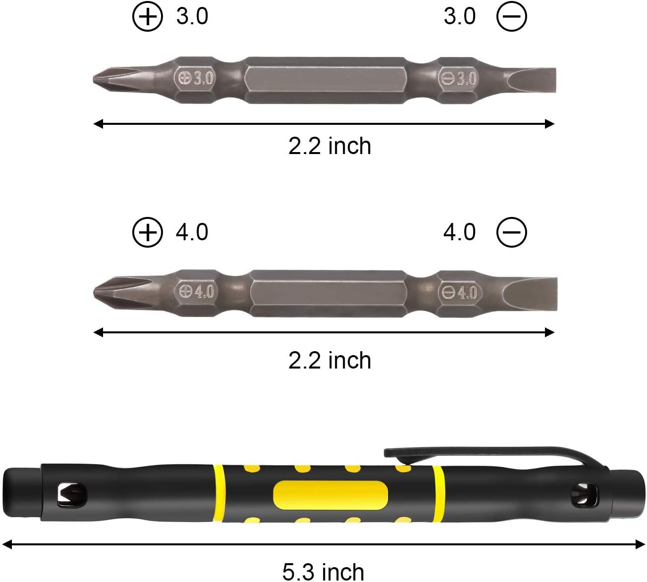 Mudder 4 Pieces Pocket Screwdriver 4 in 1 Multipurpose Portable Crossing Flathead Pen Screwdriver for Repairing