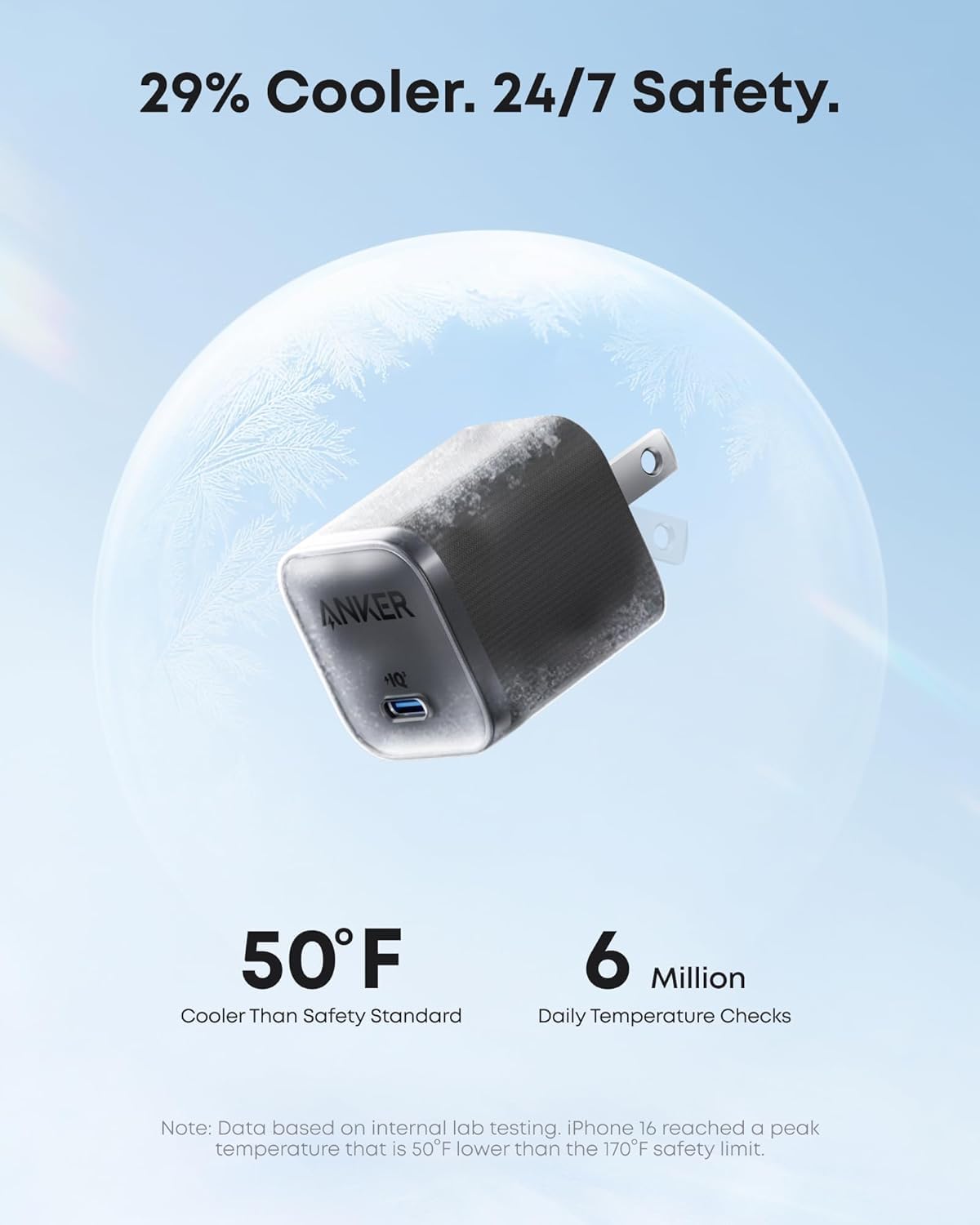 Anker iPhone Charger, 45W Type C Fast Charging, USB C Charger Block | Includes 6FT USB-C Cable and Foldable Plug, for iPhone 17/16 Series,MacBook, Pixel 9, iPad and More