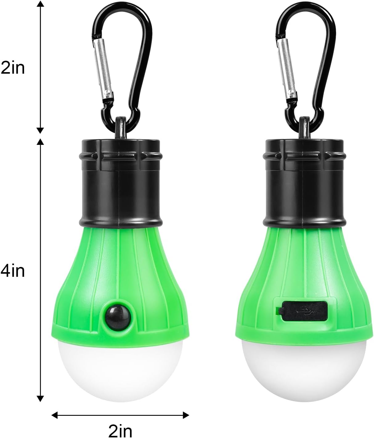 Jarxin Led Camping Lantern USB Rechargeable,Outdoor Tent Lights | Camping Hanging,with Clip Hook Camping Flashlight (4 Packs Black)