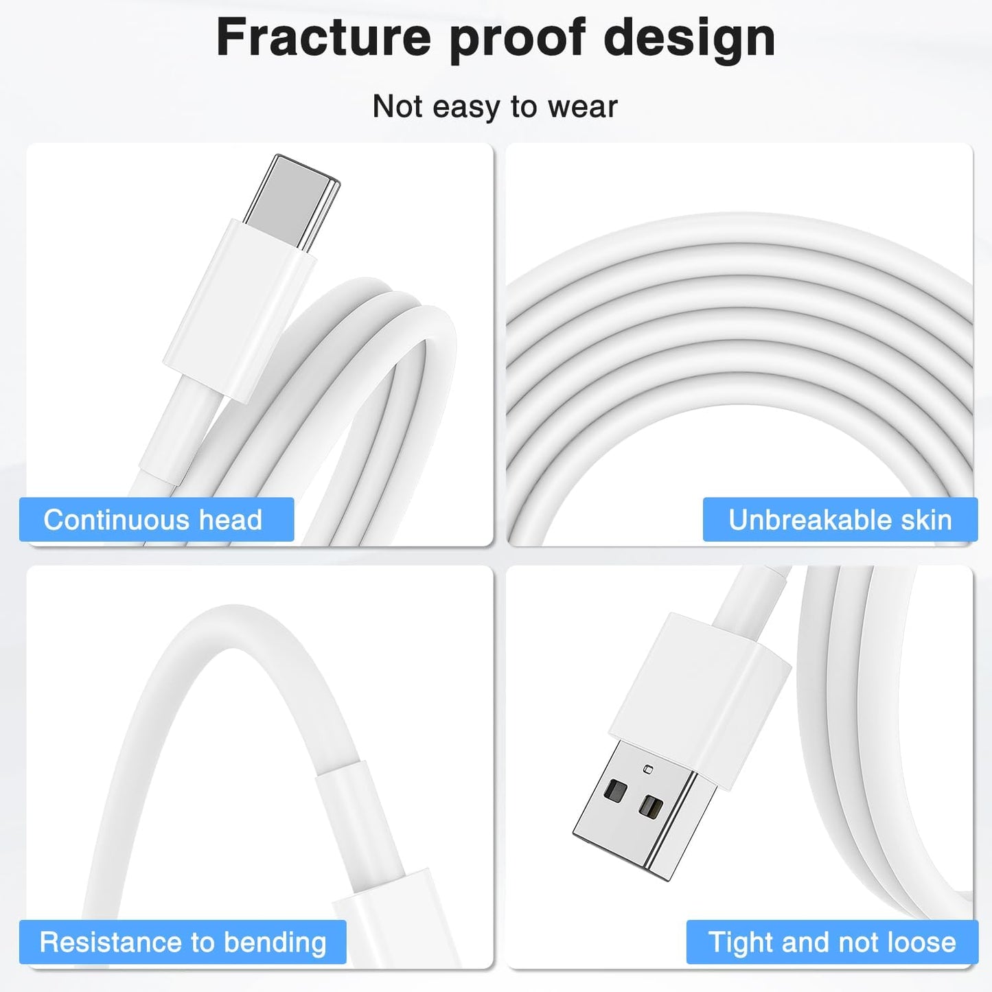3 Pack Car Carplay Cable for iPhone 16 15 Pro Max 15 Plus,3FT USB to USB C Cable for Car Charger Adapter, Carplay USB C Cord Accessories Charging for iPad 10th Gen/iPad Pro Air 5th-White