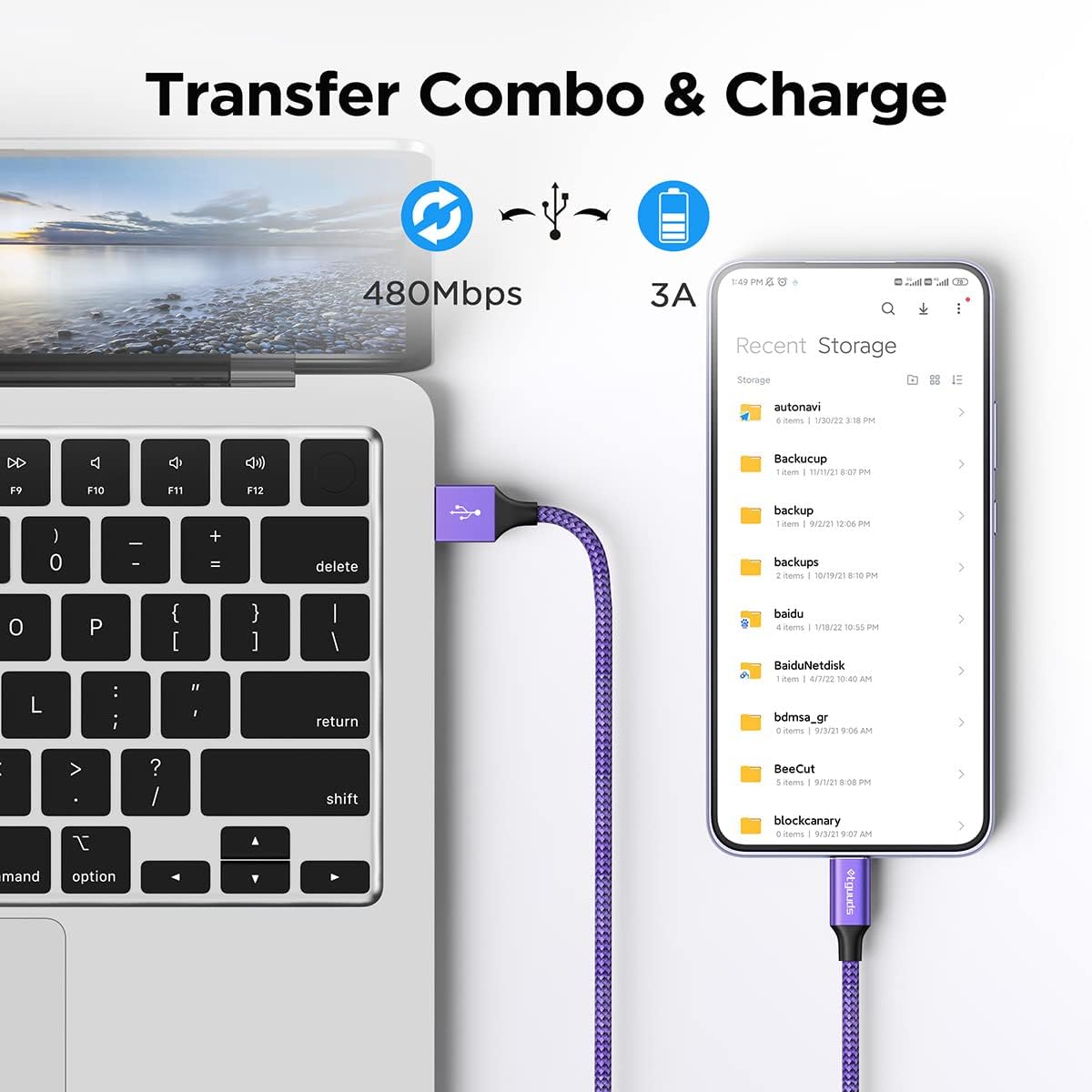 etguuds USB to USB C Cable 3ft, 5-Pack USB A to USB C Cable Fast Charging