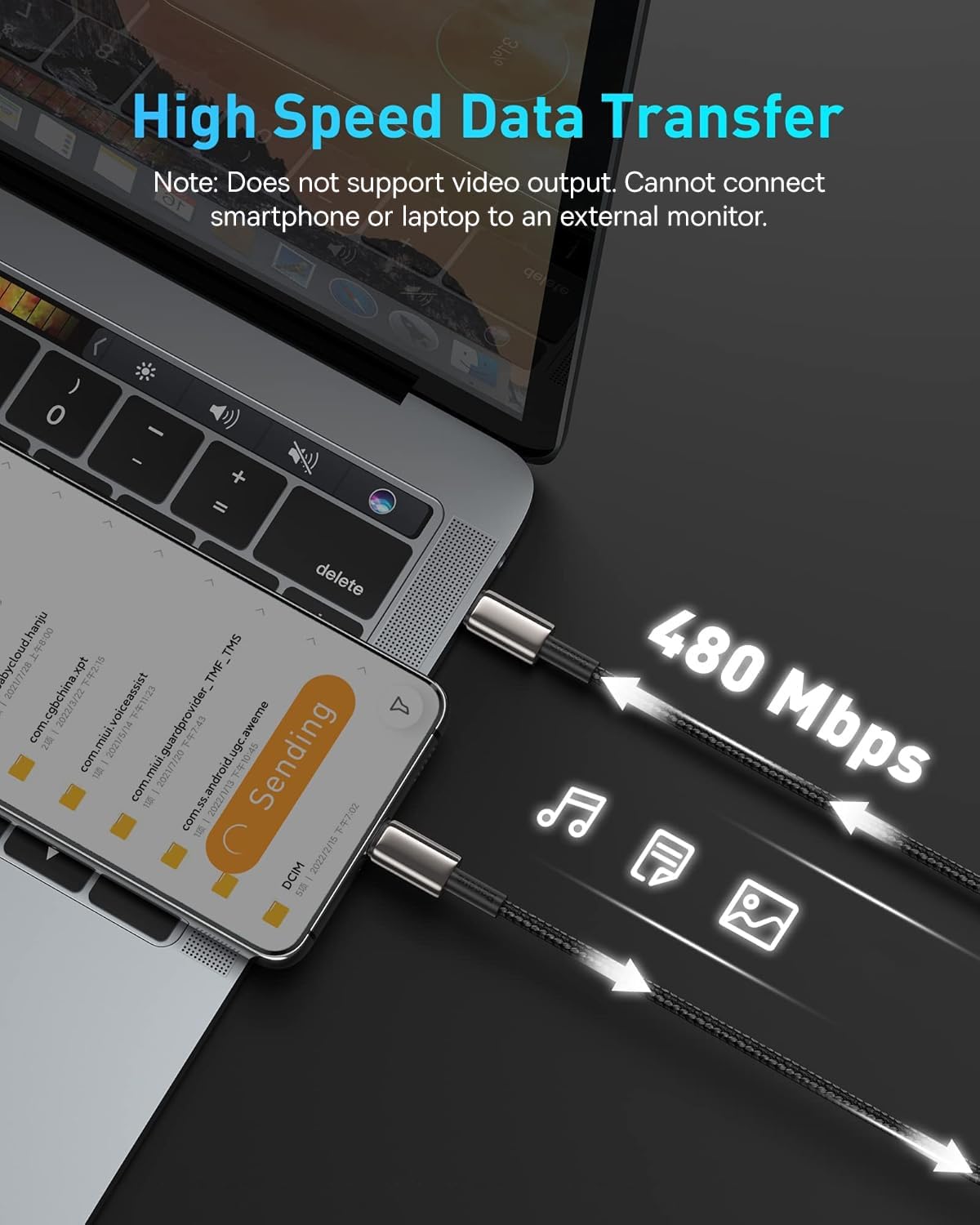 Baseus USB C Cable, 100W PD 5A QC 4.0 Fast Charging USB C to USB C Cable, Zinc Alloy Nylon Braided Type C Data Cable for Samsung S21 S20+ S10 Note 10 iPad Pro MacBook Pro Google Pixel and More (2M)