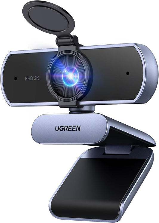 UGREEN 2K Webcam for PC Ultra HD 1080P Computer Webcam with Microphone | PC Camera with Privacy Cover, USB Web Camera for Streaming, Conference, Video Calling, Zoom,Teams, FaceTime