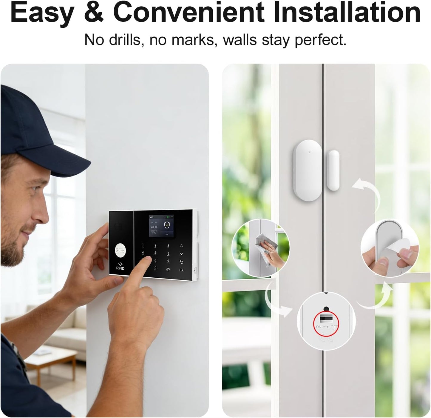 Wireless Alarm System for Home Security,24Pcs WiFi+GSM/4G Home Alarm System with Loud Alarm Security System,SOS Button,Window Alarms, APP Control,Motion Sensors,Compatible with Alexa,NO Monthly Fee