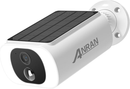 ANRAN 2K Solar Security Cameras Wireless Outdoor, 2.4Ghz WiFi Surveillance Outdoor Camera for Home Security with Embedded Solar Panel, Color Night Vision, 2-Way Talk, IP67 Waterproof, Work with Alexa