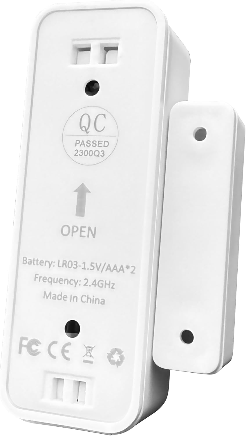 UHPPOTE Smart Door Window Contact Sensor 2.4GHz WiFi Wireless Detector | Tuya App Notification, No Hub Required, Compatible with Alexa Google Assistant