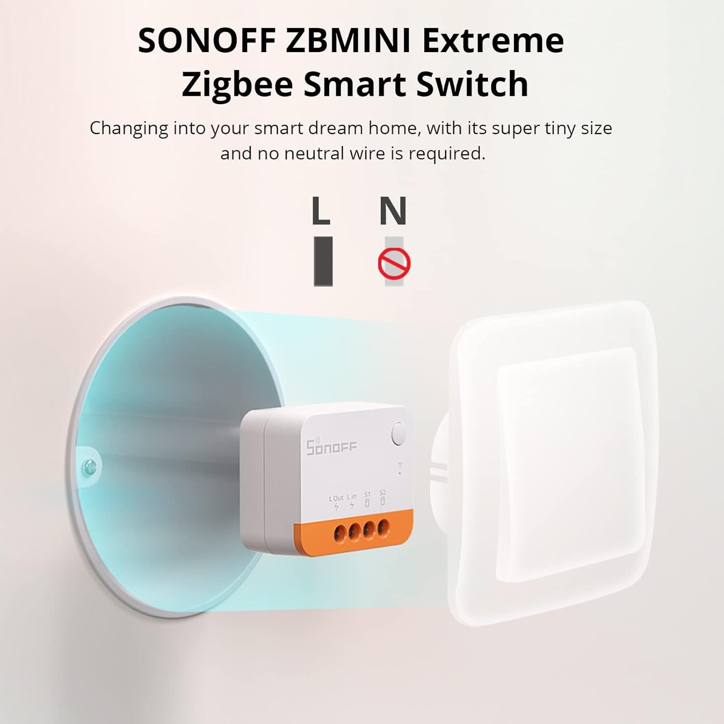 SONOFF Zigbee Smart Light Switch, No Neutral, Hub Required, 2-Way Interruptor Inteligente, Voice Control with Alexa, Google Home and SmartThings, ZBMINIL2 2 Pack