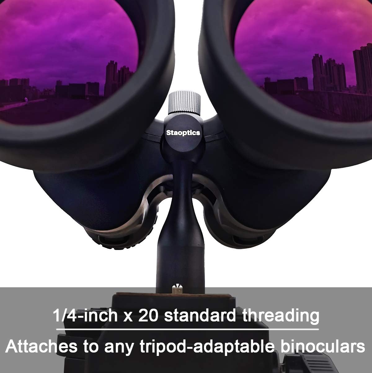 Binocular Tripod Adapter Quick Release 1/4-20Inch Threading Detachable Mount for 8x32 8x36 8x40 8x42 10x50 12x60 15x60 15x70 20x80 25x70 Binoculars etc Model