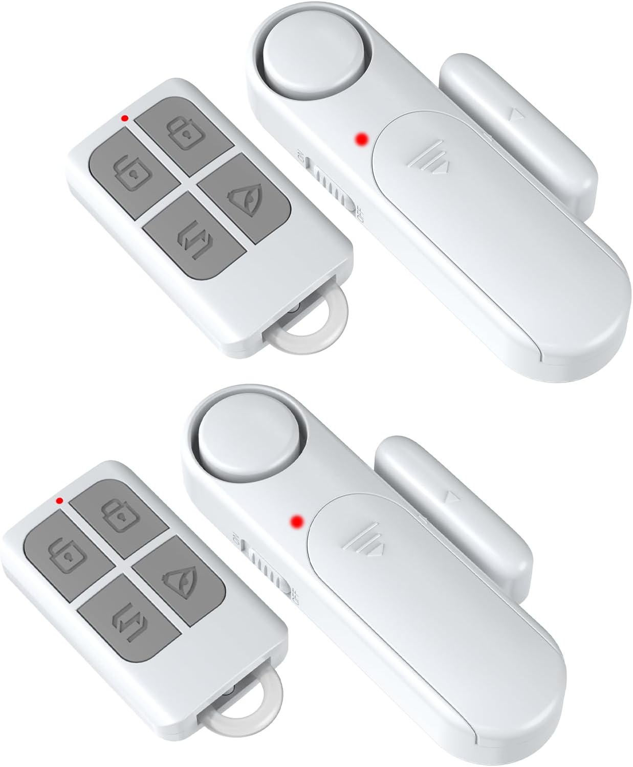 2-Pack Window and Door Alarms When Opened for Kids Safety/Dementia Safety/Home Security, Wireless Sliding Front Door Opening Sensor Alarm with Remote, 120dB Burglar Alert for House/Bedroom/Apartment