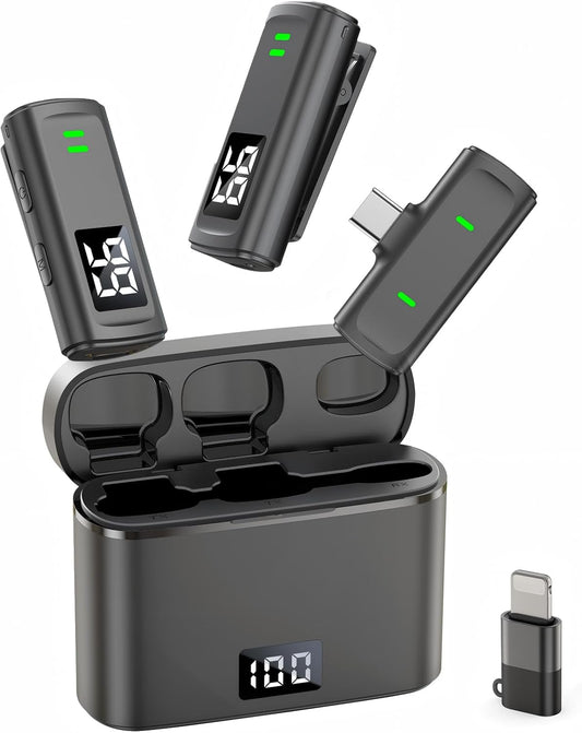 Wireless Lavalier Microphone for Android, USB C Phone Microphone