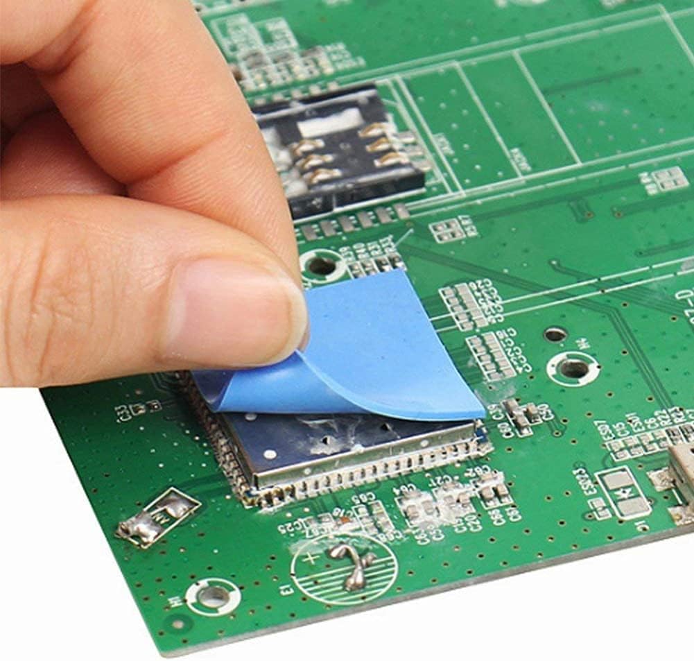 OwlTree 4 Pack Thermal Pad,100x100mm 0.5mm 1mm 1.5mm 2mm Highly Efficient Thermal Conductivity 6.0 W/mK,Heat Resistant Silicone Thermal Pads for Laptop Heatsink CPU GPU SSD IC LED Cooler