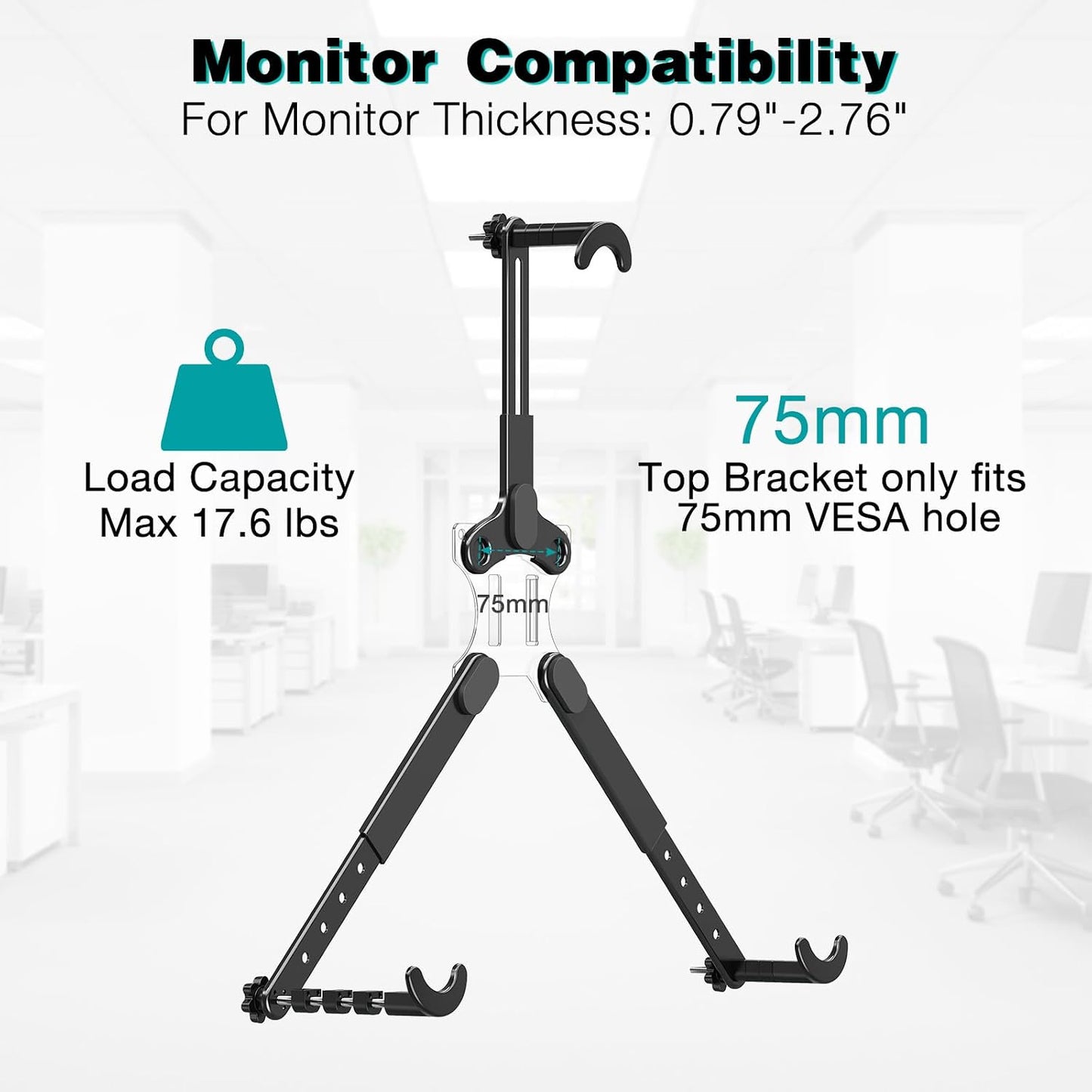 MOUNT PRO VESA Mount Adapter, Universal Non-VESA Monitor Mount Adapter for 19 to 32 inch Screens, Vesa Bracket 75x75mm/100x100mm, Hold up to Max 17.6lbs