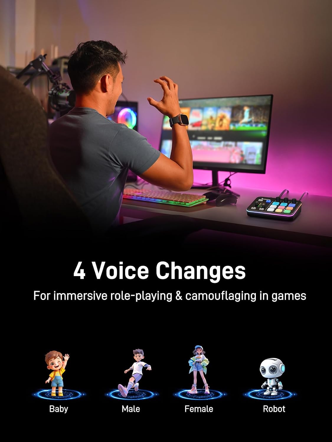 MAONO G1 NEO & PD200XS Gaming Bundle: Audio Mixer and XLR Dynamic Mic | noise reduction, live podcast sessions, recording, creator desk setup, fun controls, complete starter streaming workflow