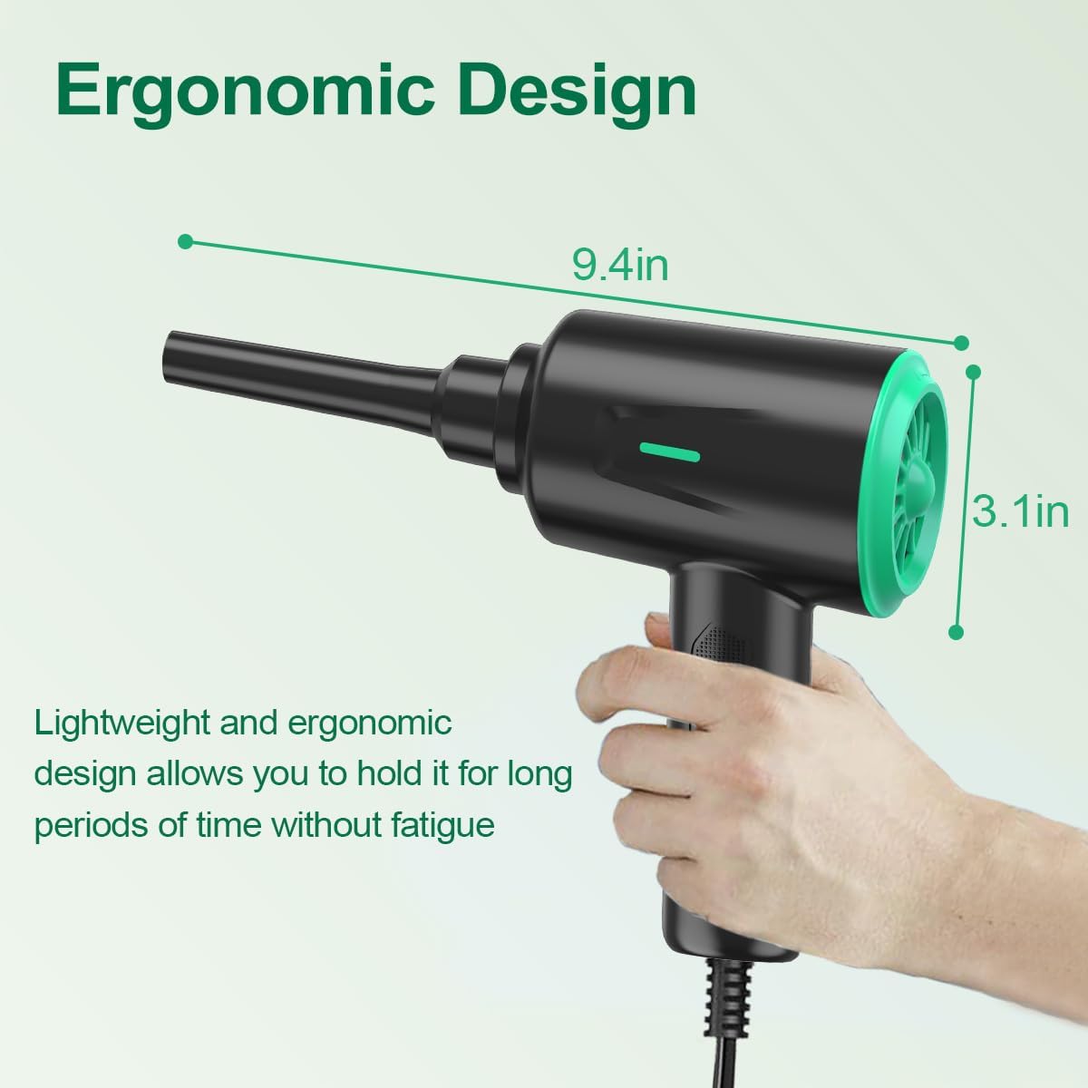 Air Duster - Electric Air Blower - 5.74oz High Power Cleaning for Computer - PC - 2 Gear Compressed Air