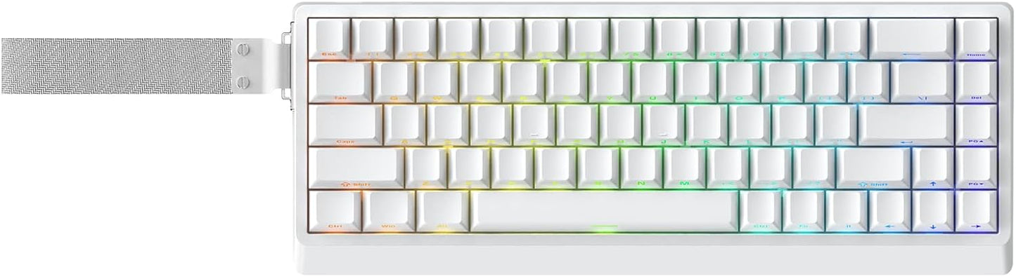 IROK ND68 68 Keys Wired Magnetic Switch Keyboard, 0.005MM RT Accuracy, 8KHZ Polling Rate/Latency As 0.125MS/256KHZ Single Key Scan Rate/ARGB，Hot Swappable,Gasket Structure Gaming Keyboard(White)