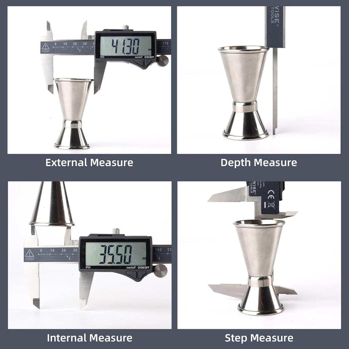 IP54 Grade Digital Caliper, DCLR-0605 0-6" /150mm, Inch/Metric/Fractions Conversion, Stainless Steel, Large LCD Screen