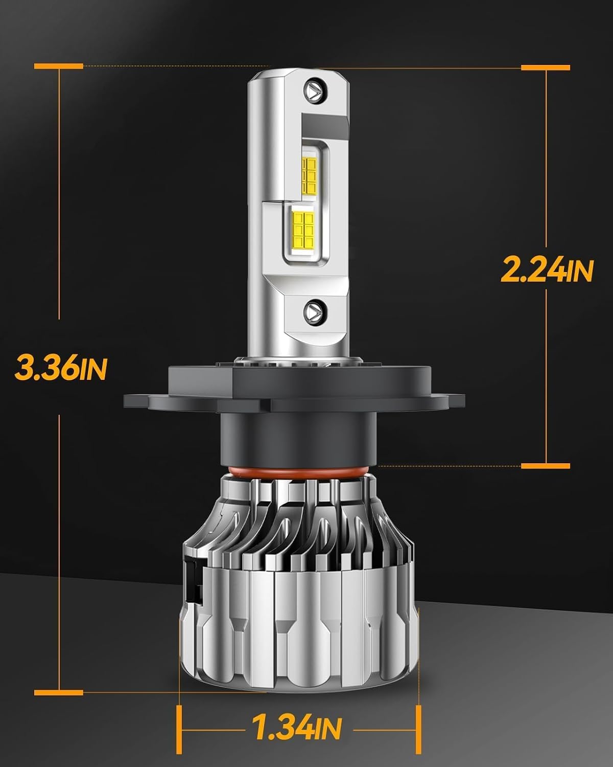 SEALIGHT H4 LED Bulbs, 70000LM Super Bright, 6500K Cool White H4 Bulbs with 15,000RPM Turbo Cooling Fan, 10-Year Lifespan, Pack of 2