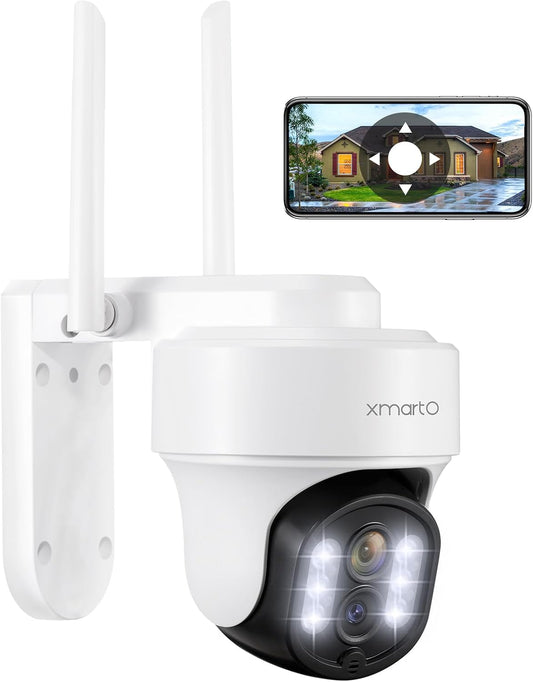 xmartO 10X Zoom Dual Lens PTZ Home Security Camera