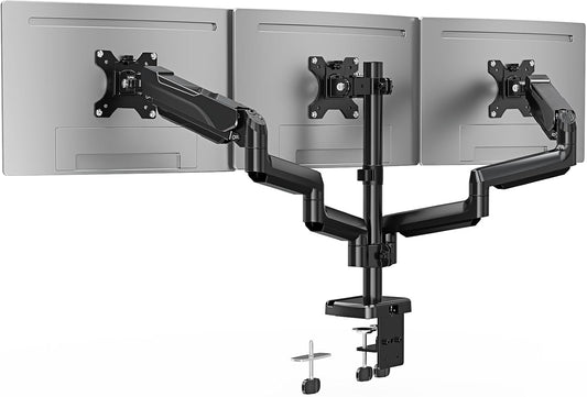 Triple Monitor Desk Mount for Computer Screens up to 32" | Holds up to 19.8 lbs Each, 3 Monitor Arm, Heavy Duty Stand Vesa Mount 75x75, 100x100