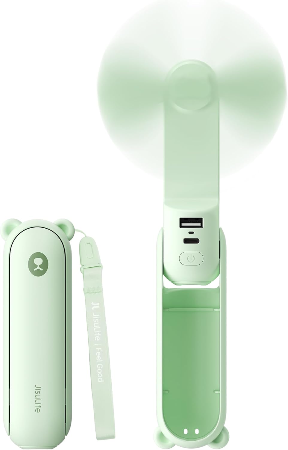 JISULIFE 3 IN 1 Portable Fan with Power Bank & Flashlight Featured | 19H Max Cooling, USB Rechargeable, Pocket-Sized Handheld Fan for Travel, Cruise, Concerts, Makeup, Summer Gifts for Women
