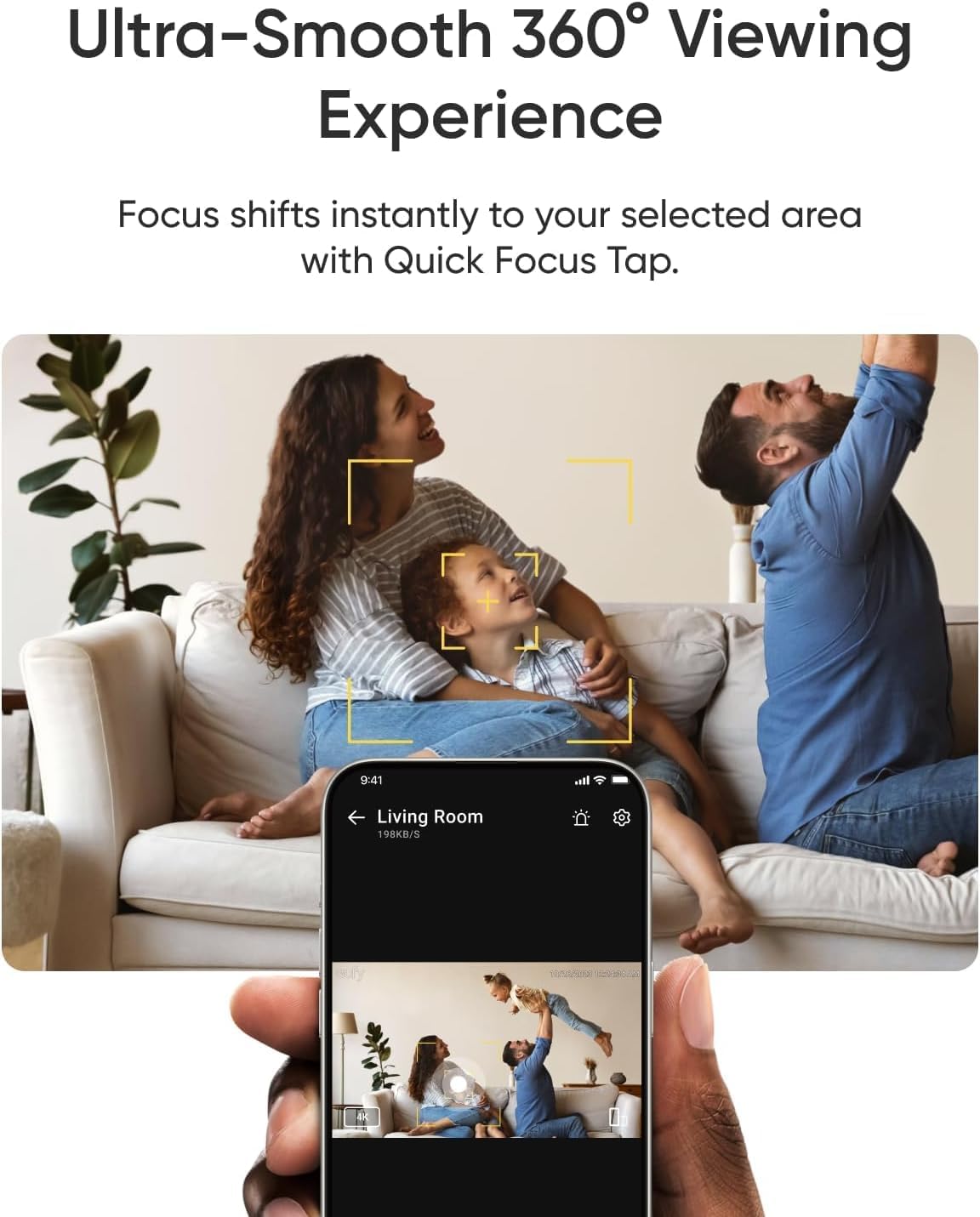 eufy Security 4K Indoor Camera E30, No Subscription, Work as Pet Camera | Nanny/Baby Monitor, Pan&Tilt, AI Tracking, AI Detection, 24/7 Recording, Color Night Vision, Two-Way Audio,Works with HomeKit