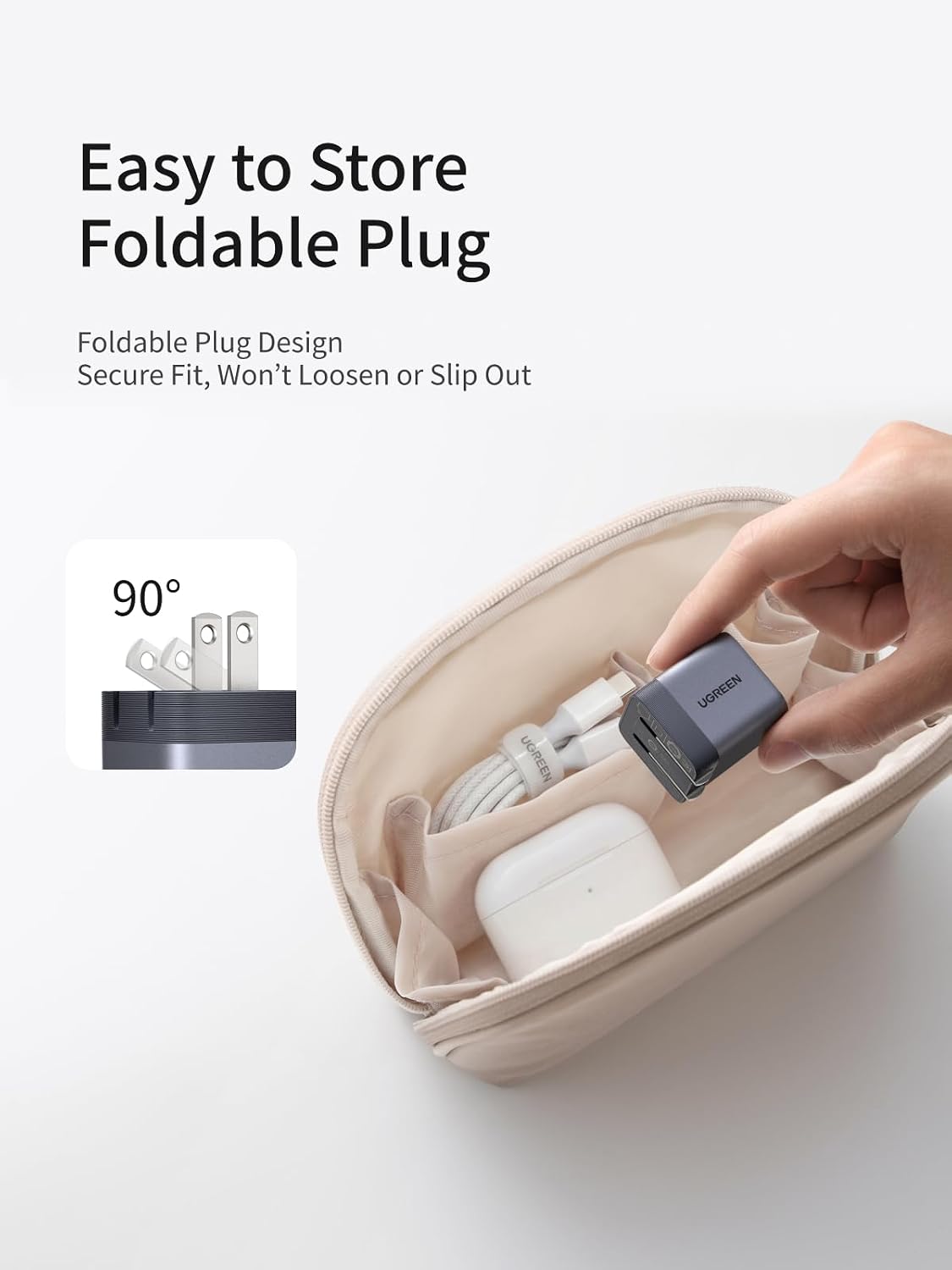 UGREEN Nexode Air 45W USB C Charger Block, Ultra Mini GaN Fast Charging | Foldable Plug, Compact Size (1.21 × 1.21 × 1.42 inches), Premium Texture, for iPhone 17, Galaxy S26/S25, Macbook Air/Neo/Pro