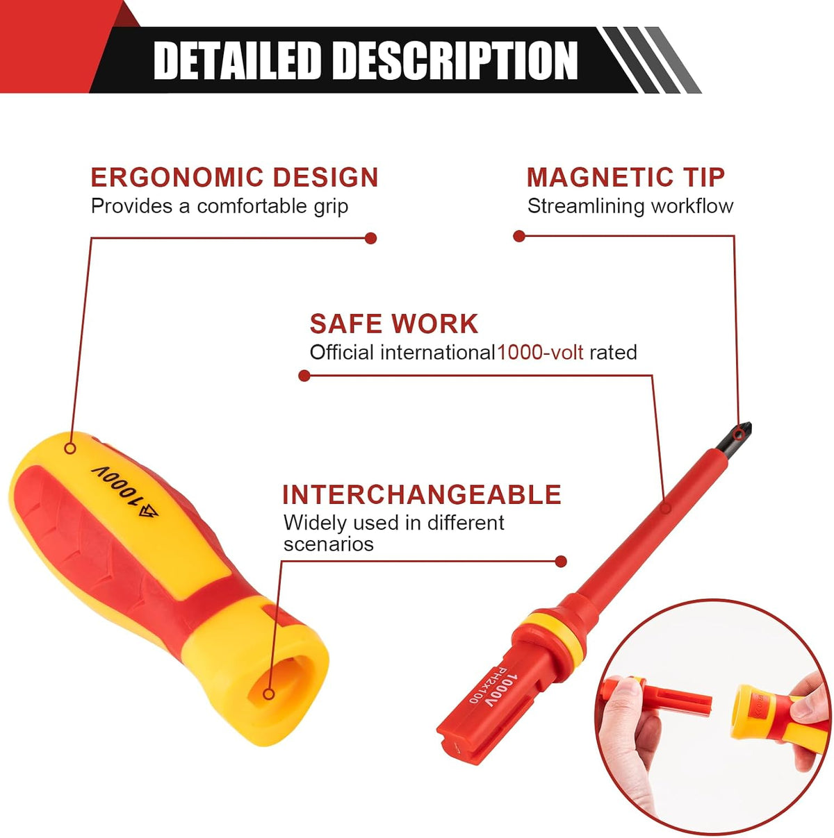13PCS Electrician Screwdriver Set, 1000V Insulated | S2 Steel Magnetic Tips, PP+TPR Anti-Slip Grip, GPSR Certified. For Industrial Electricians & Electrical Repairs