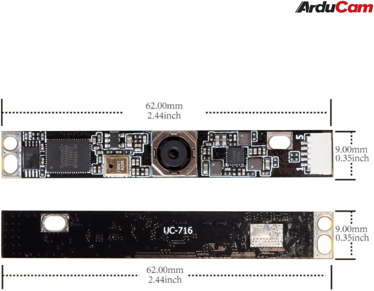 Arducam 8MP Autofocus USB Camera, IMX179 Lightburn Camera with Microphone, Ultra HD Embedded Webcam for PC and Raspberry Pi, Compatible with Linux, Windows, and Mac OS