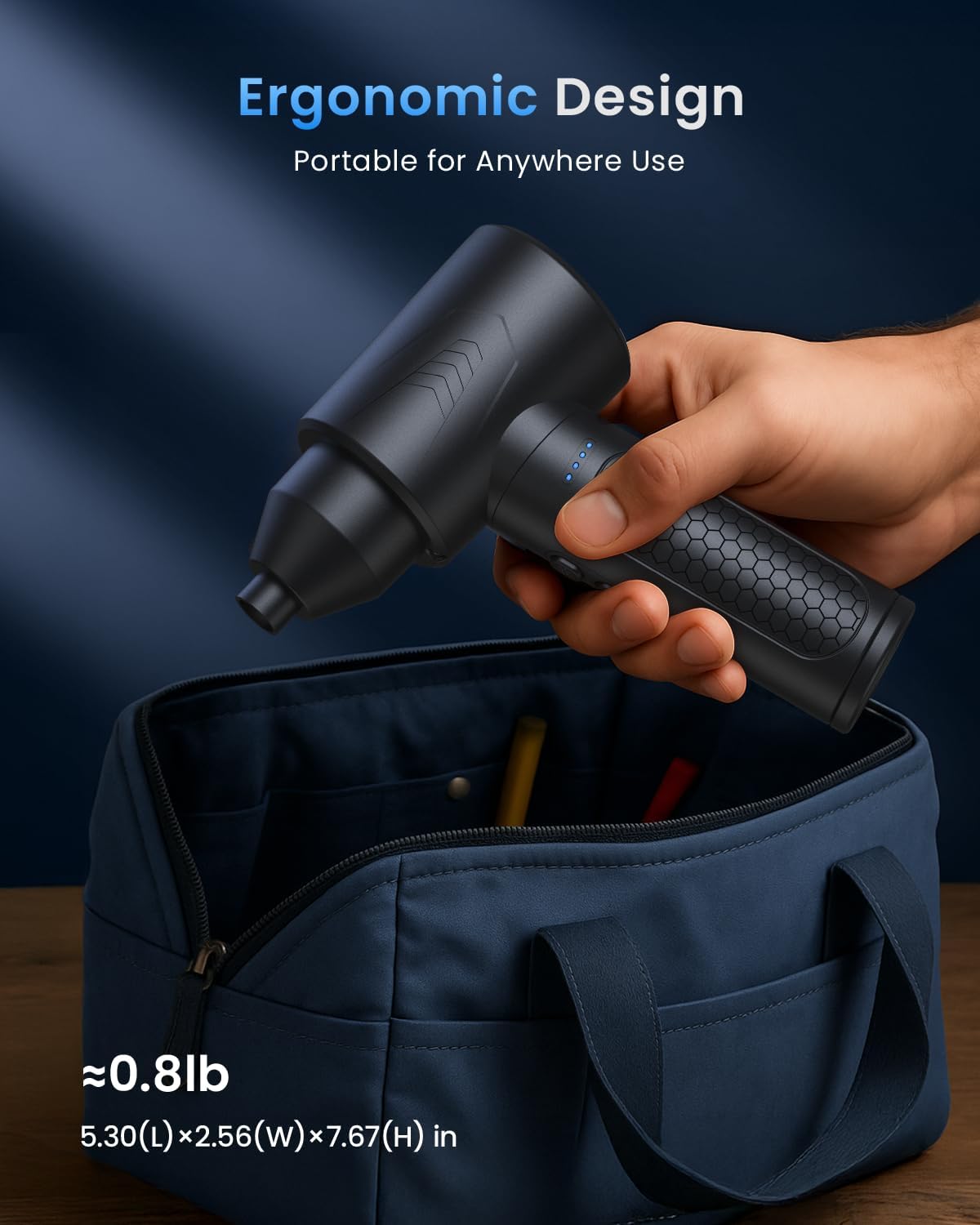 LOXP Electric Air Duster, 150000RPM Compressed Air Duster with LED Light | Powerful, 3 Gears, 7500mAh Battery & Fast Charging, Rechargeable Air Blower for Computer, Keyboard, PC, Car, House & Outdoor