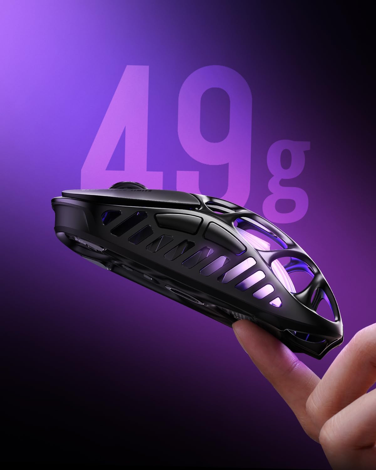 GravaStar Mercury X Pro Wireless Gaming Mouse, Come with 8K Dongle – 32,000 DPI PAW 3950 Sensor, 8,000Hz Polling Rate, Only 49g, Magnesium Alloy Hollow Frame, RGB Lighting, 5 Programmable Buttons