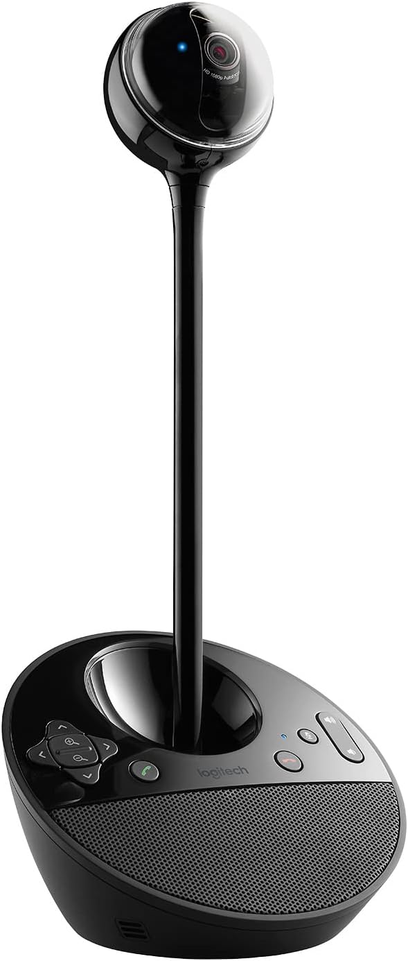 Logitech BCC950 Desktop Video Conferencing Webcam & Speakerphone - Black | Desktop webcam & speakerphone system for small rooms, 1-4 people, 1080p HD webcam, noise-reducing speakerphone, PC & Mac