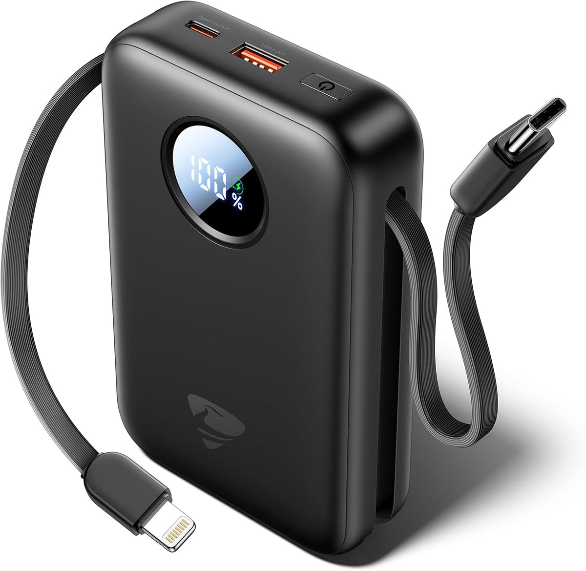 Power Bank, Portable Charger with Built in Cable 22.5W Fast Charging Battery Pack 10000mAh Slim 6 Outputs 3 Inputs LED Display Phone Charger for iPhone Samsung Pixel Moto iPad Travel Essential Gift