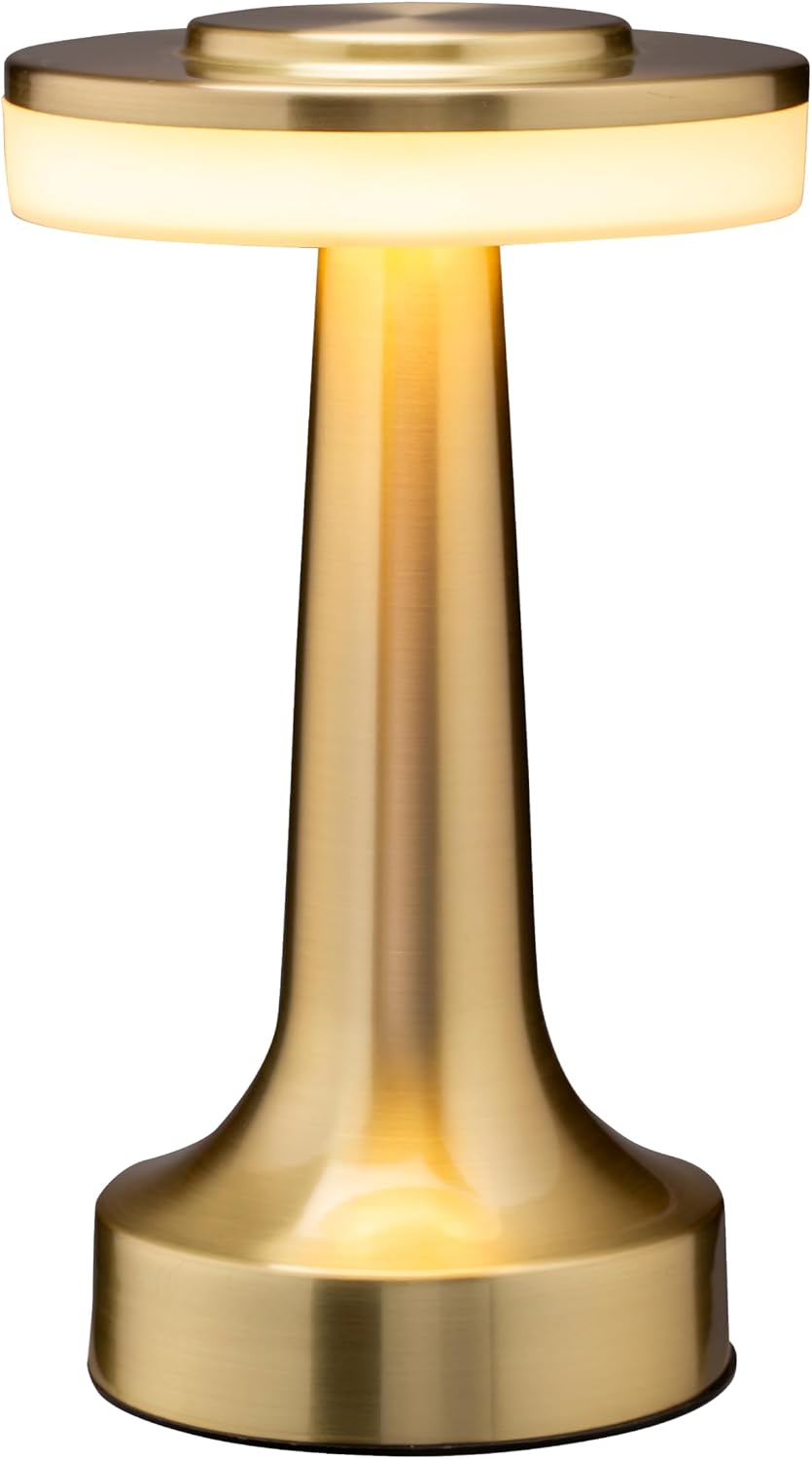 O’Bright Portable LED Table Lamp with Touch Sensor, 3-Levels Brightness, Rechargeable Battery Up to 48 Hours Usage, Night Light for Kids Nursery, Nightstand Lamp, Bedside Lamp (Gold)