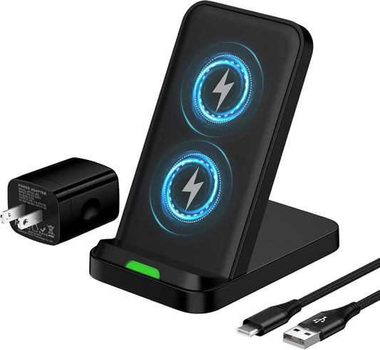 for Samsung Wireless Charger Fast Charging Stand for Galaxy S26Ultra/S25 Plus/S24FE/S23/S22/S21, Wireless Phone Charger Stand Android Desk Charging Station for Google Pixel 10 Pro/9a with 18W Adapter