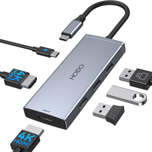 HODO Docking Station to Dual HDMI Monitors USB C to Dual HDMI Adapter 4K | Laptop Docking Station Dual Monitor with 2 HDMI PD 3 USB Port Compatible for HP Elitebook Dell XPS 13 15 etc