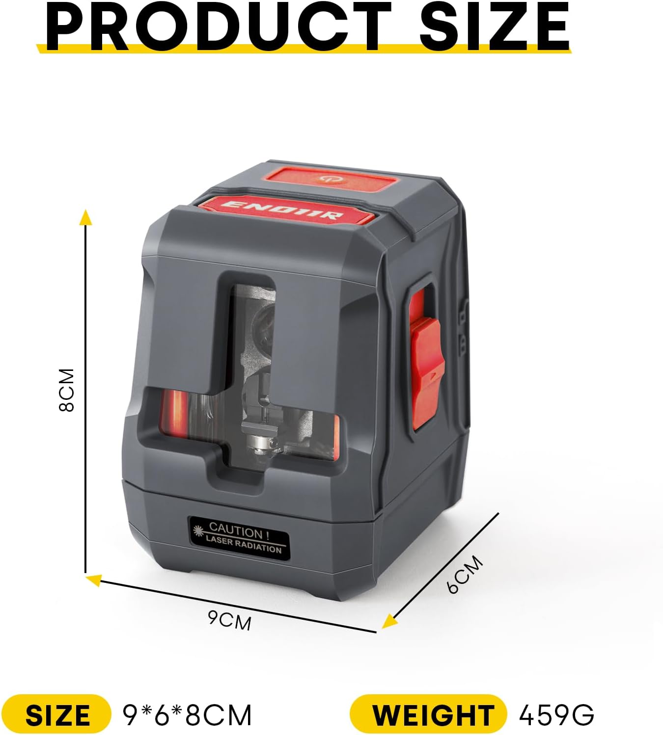 ENVENTOR Laser Level, Red Self Leveling Laser Level with Horizontal Vertical 2 Line Laser Tool 360° for Wall Picture Hanging, Waterproof Cross Line Laser Outdoor, Battery Carrying Bag Included
