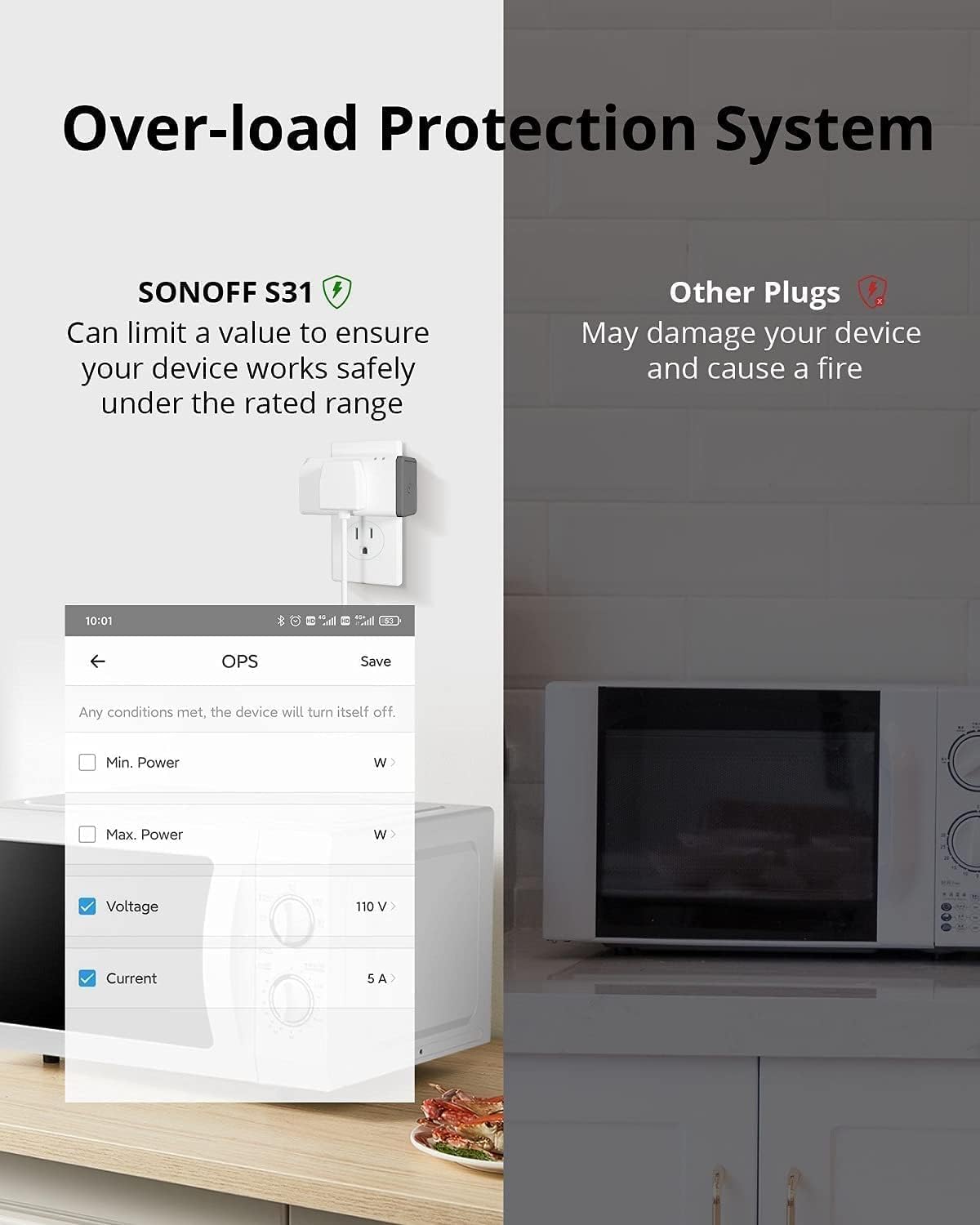 SONOFF S31 WiFi Smart Plug with Energy Monitoring, 15A Smart Outlet Timer Switch ETL Certified, Compatible with Alexa & Google Home, IFTTT Supporting, 2.4 Ghz Wi-Fi Only