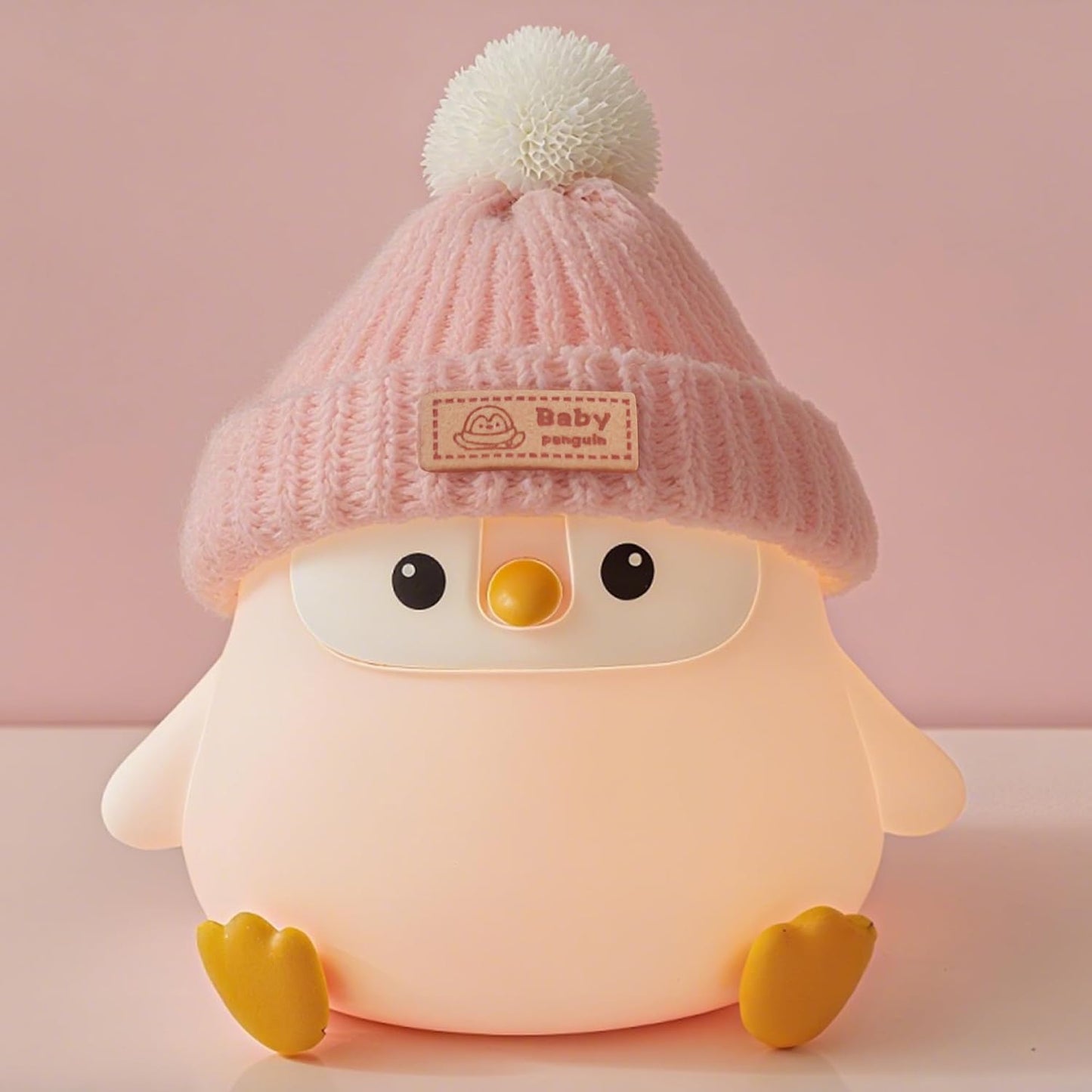 Penguin Night Light for Kids, Squishy Silicone Nursery Lamp | Tap Control, 2 Brightness, 20-Min Timer, 3000K Warm LED, BPA-Free Silicone, Nursery Decor, Gift for Kids